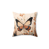 Neutral Boho Butterfly Throw Pillow.