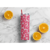 3D Inflated Pink Cheetah Tumbler. Come with Straw, 20oz. Stainless Steel. Double Wall Insulation.