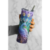 3D Peacock Tumbler. Come with Straw, 20oz. Stainless Steel. Double Wall Insulation.