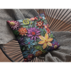 Quill Flowers Throw Pillow.